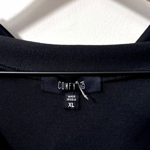 Comfy USA Black A-Line Hooded Knit Jacket Zip Up Lagenlook - Picture 3 of 10